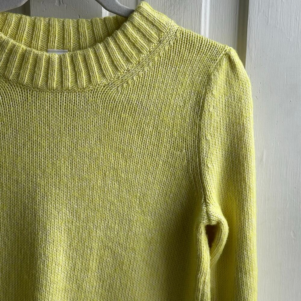 GAP Puff Sleeve Crewneck Sweater | Radioactive Yellow | Size Small - Picture 5 of 8